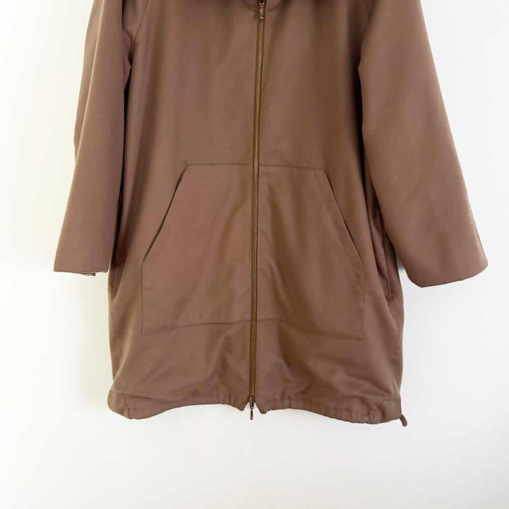 AKRIS Reversible Cashmere Silk Parka Jacket Brown Tan 8 - Picture 5 of 10